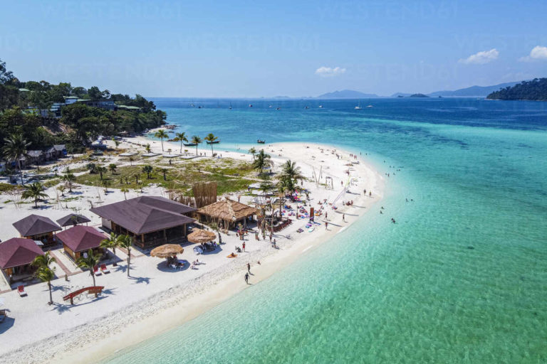 Aerial of North Point beach, Koh Lipe, Tarutao National Park, Thailand